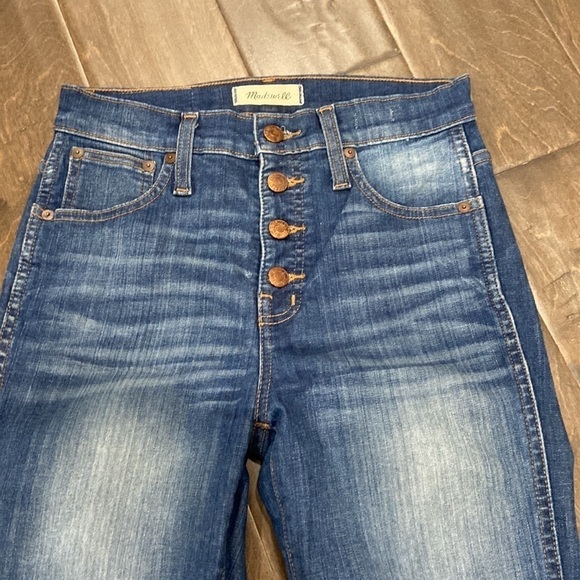 Madewell 9" High Riser Skinny Skinny Jean Button Fly Raw Hem Ankle Size 25 - Picture 6 of 11